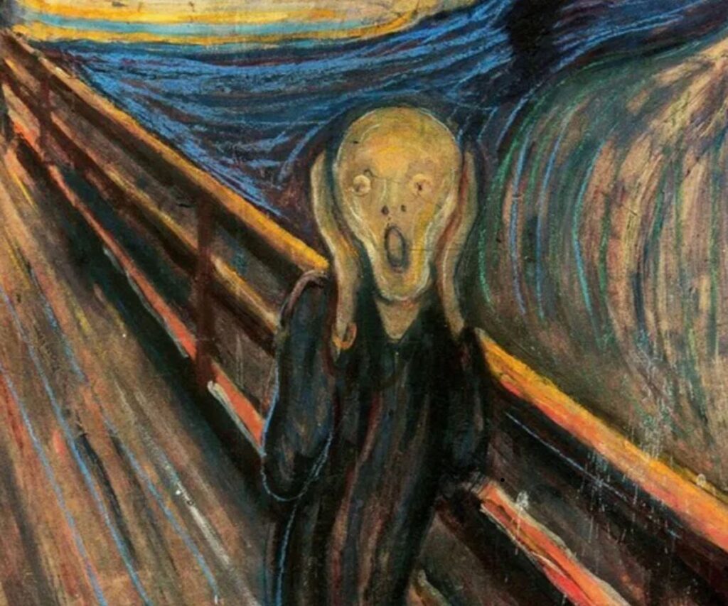 Homem boca aberta
quadro "o grito"
